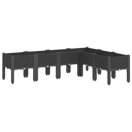 Vidaxx jardinière avec pieds 160x120x42 cm polypropylène noir