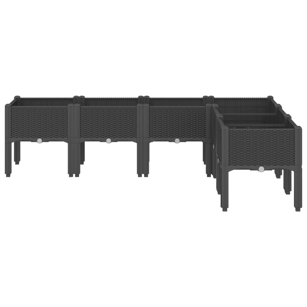 Vidaxx jardinière avec pieds 160x120x42 cm polypropylène noir