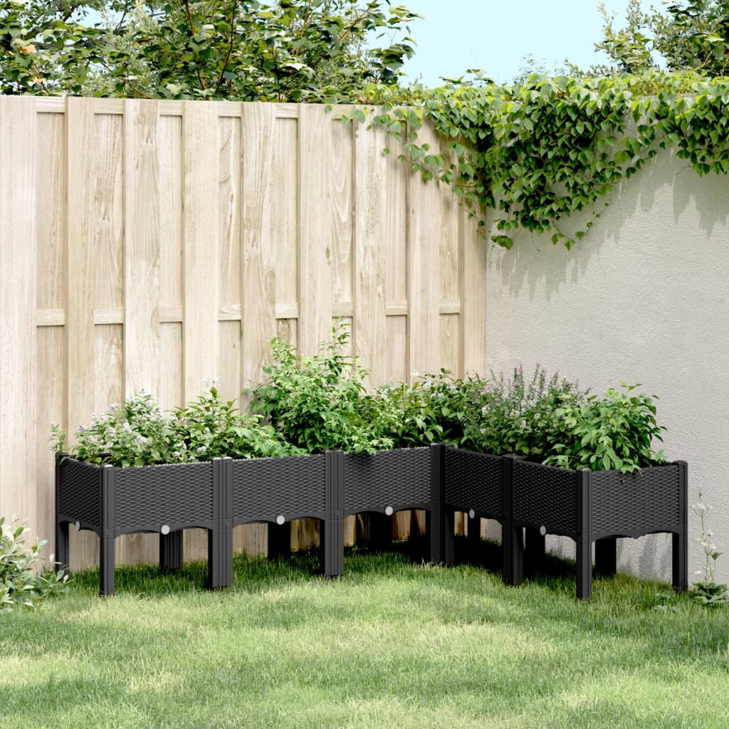 Vidaxx jardinière avec pieds 160x120x42 cm polypropylène noir