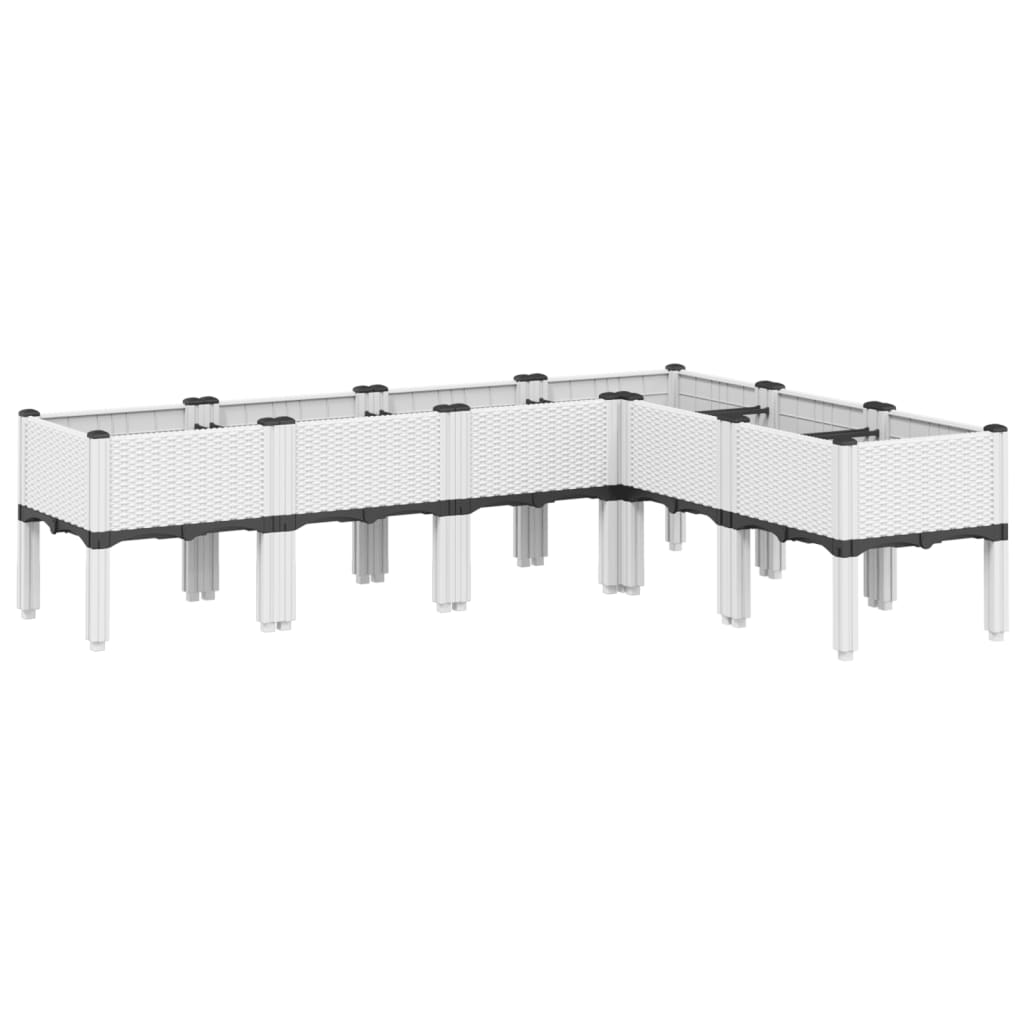 Vidaxx jardinière avec pieds 160x120x42 cm polypropylène blanc