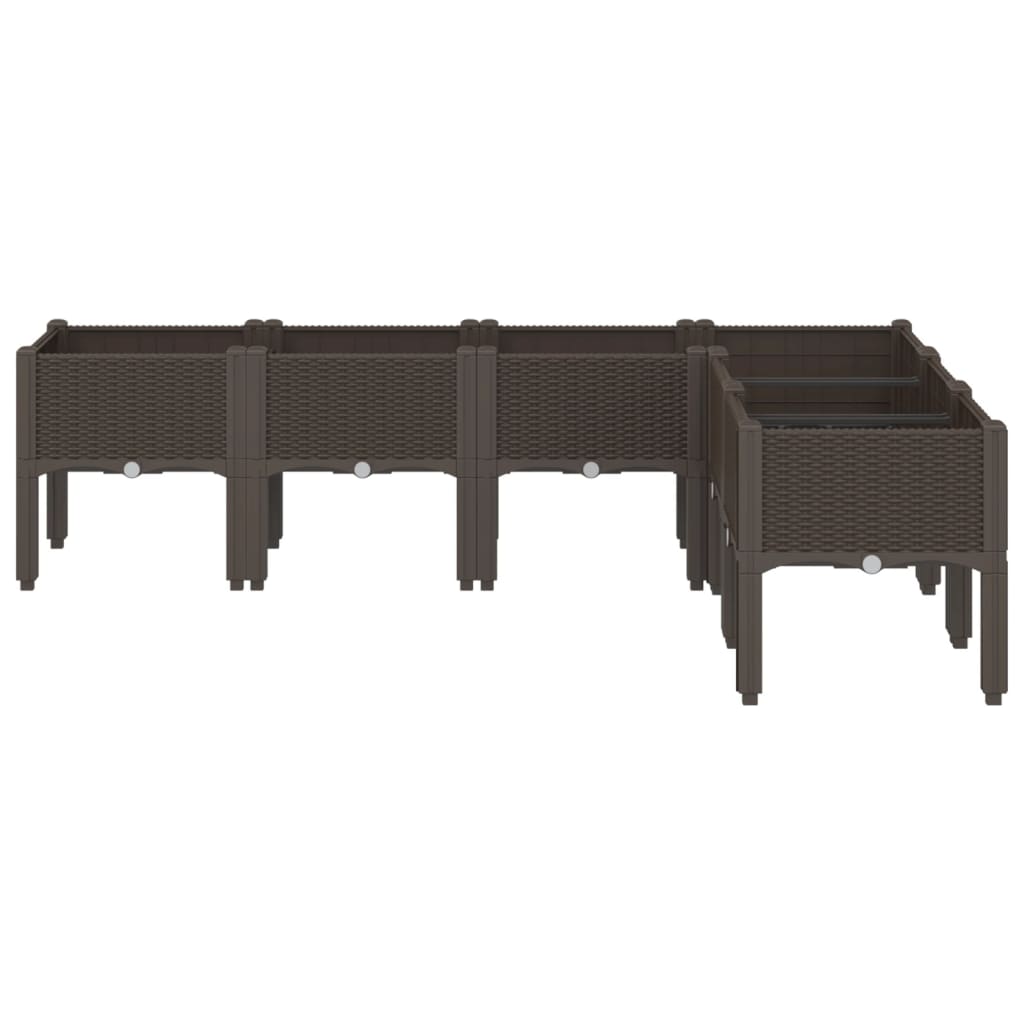 Vidaxx jardinière avec pieds 160x120x42 cm polypropylène marron