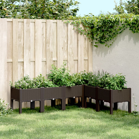 Vidaxx jardinière avec pieds 160x120x42 cm polypropylène marron