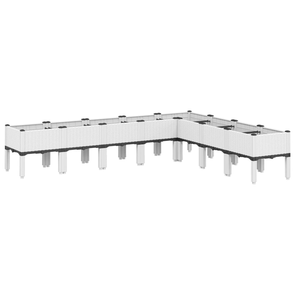 Vidaxx jardinière avec pieds 200x160x42 cm polypropylène blanc