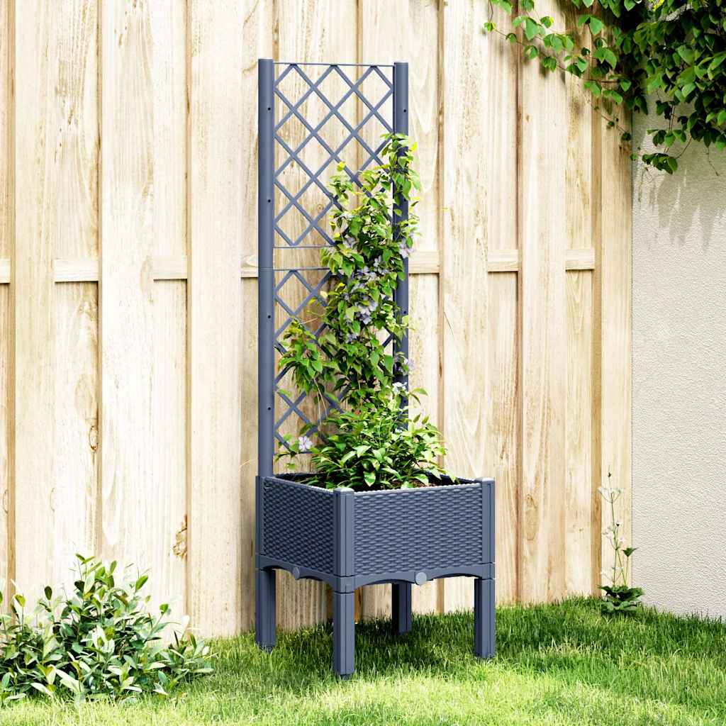 Vidaxx jardinière avec treillis 40x40x142 cm polypropylène bleu-gris