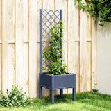 Vidaxx jardinière avec treillis 40x40x142 cm polypropylène bleu-gris