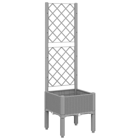 Vidaxx jardinière avec treillis 40x40x142 cm polypropylène gris clair