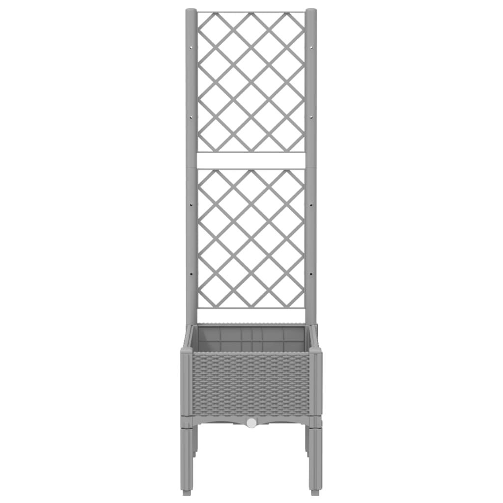 Vidaxx jardinière avec treillis 40x40x142 cm polypropylène gris clair