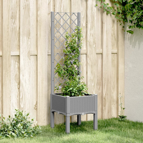 Vidaxx jardinière avec treillis 40x40x142 cm polypropylène gris clair