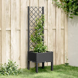 Vidaxx jardinière avec treillis 40x40x142 cm polypropylène noir