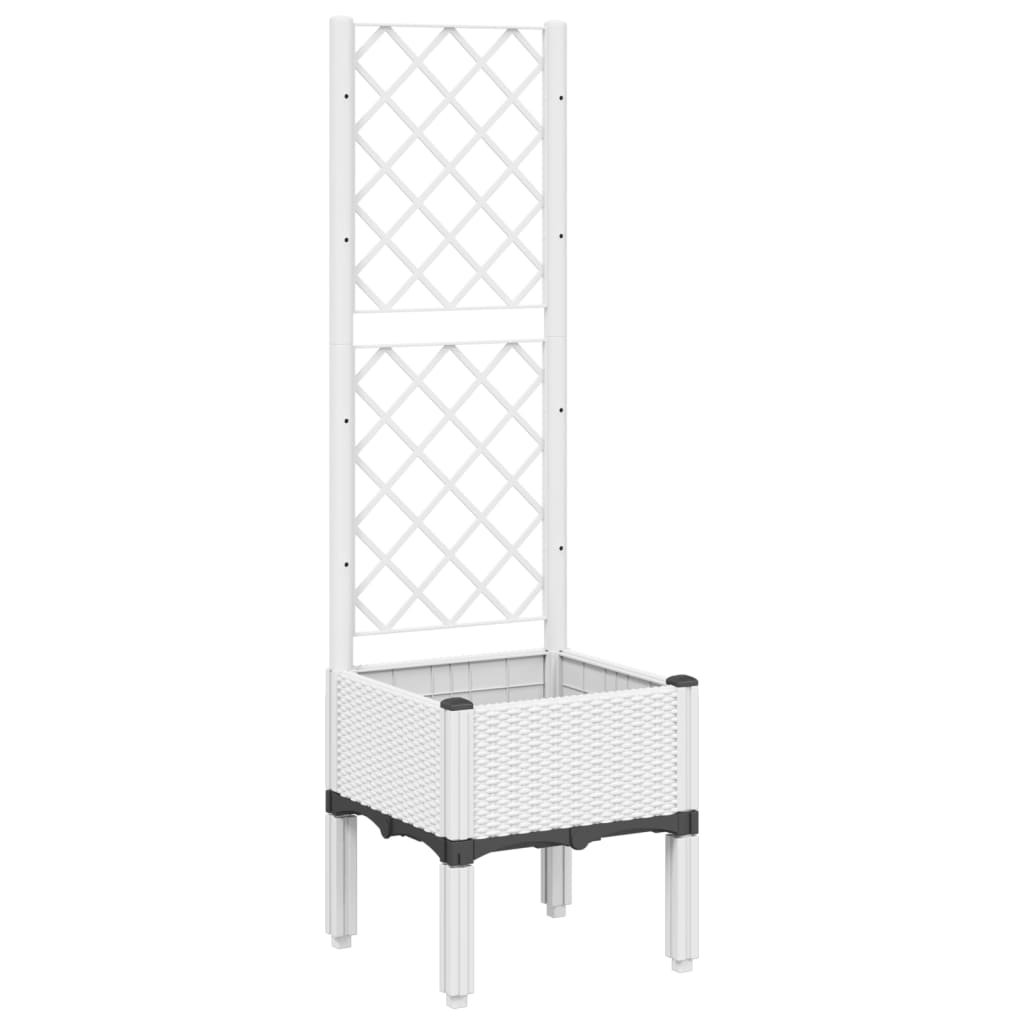 Vidaxx jardinière avec treillis 40x40x142 cm polypropylène blanc