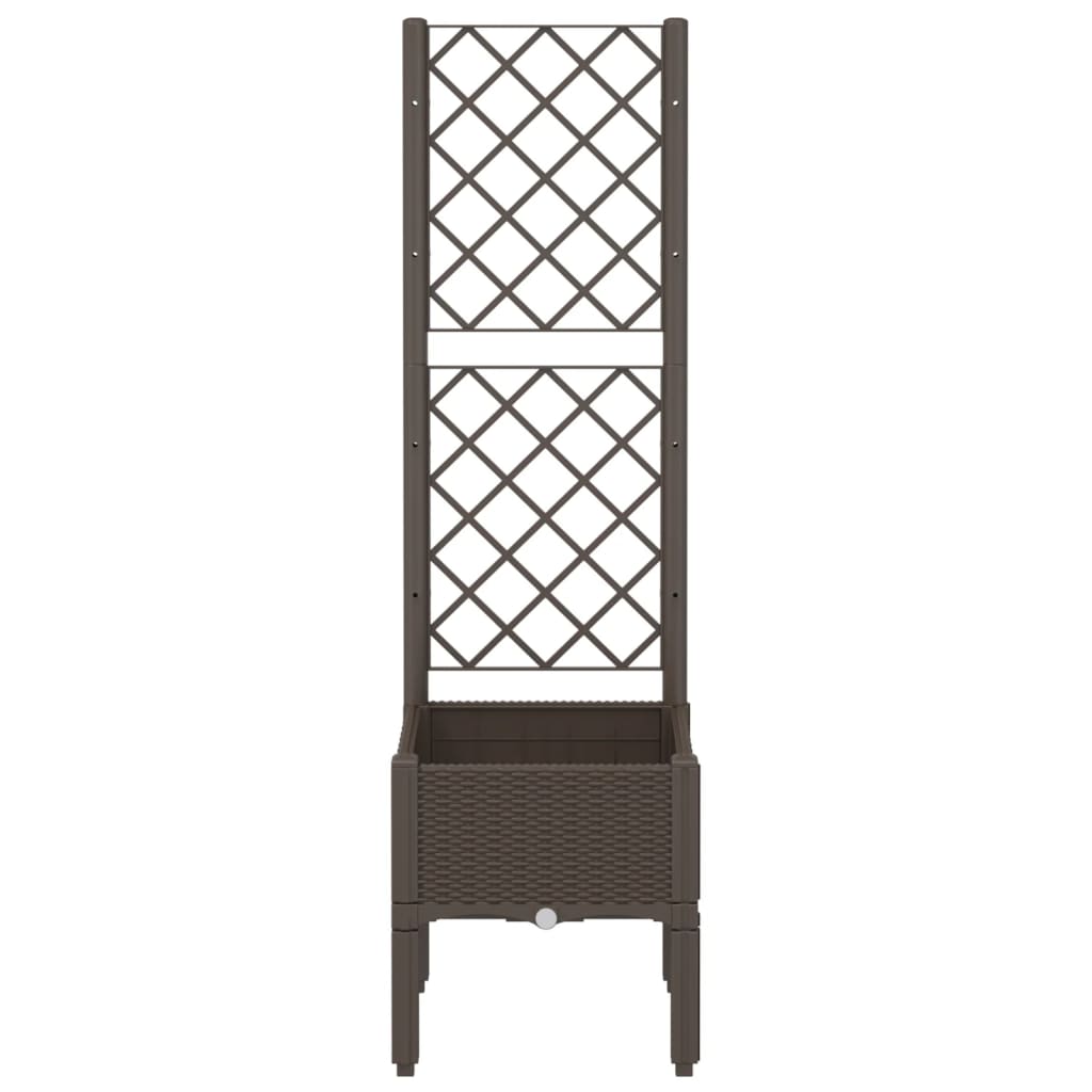 Vidaxx jardinière avec treillis 40x40x142 cm polypropylène marron