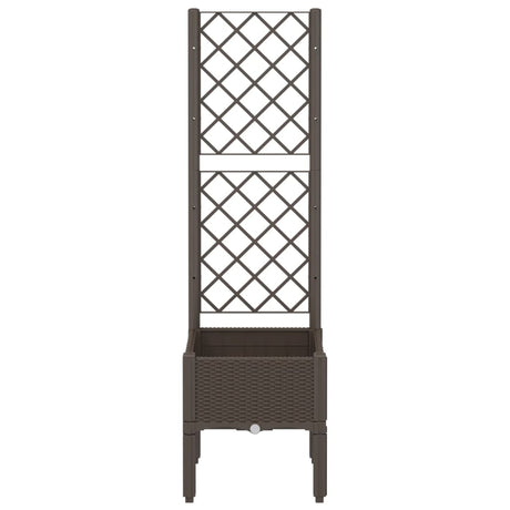 Vidaxx jardinière avec treillis 40x40x142 cm polypropylène marron