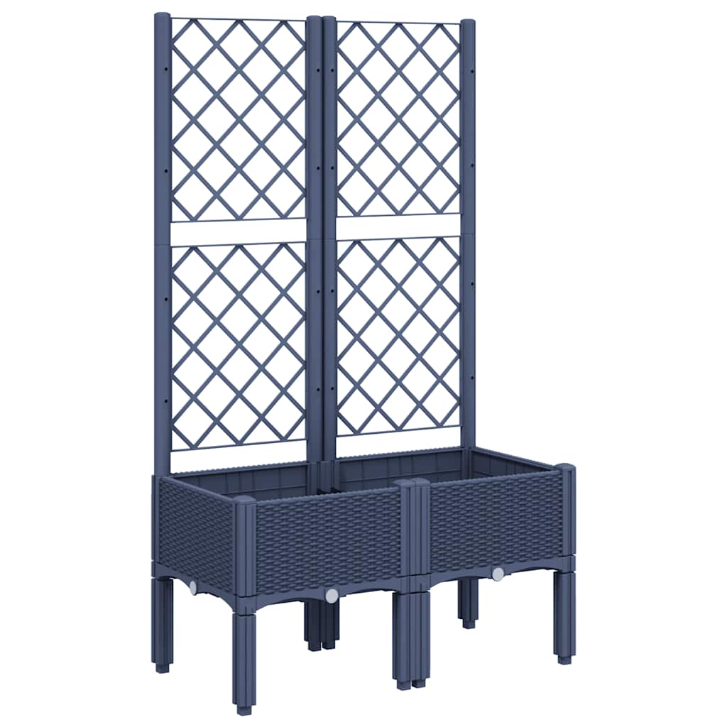 Vidaxx jardinière avec treillis 80x40x142 cm polypropylène gris