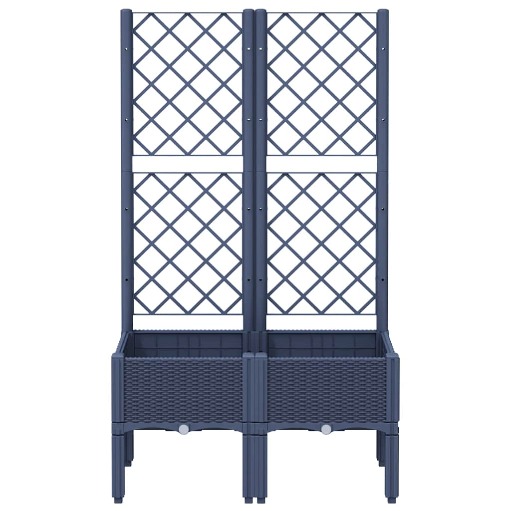 Vidaxx jardinière avec treillis 80x40x142 cm polypropylène gris