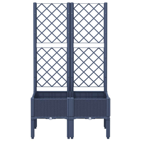 Vidaxx jardinière avec treillis 80x40x142 cm polypropylène gris