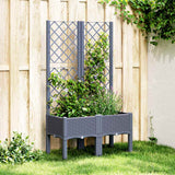 Vidaxx jardinière avec treillis 80x40x142 cm polypropylène gris