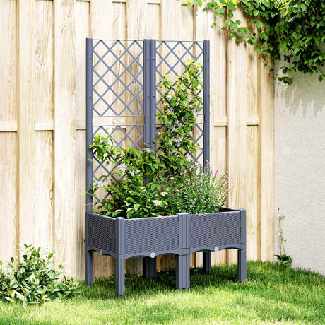 Vidaxx jardinière avec treillis 80x40x142 cm polypropylène gris