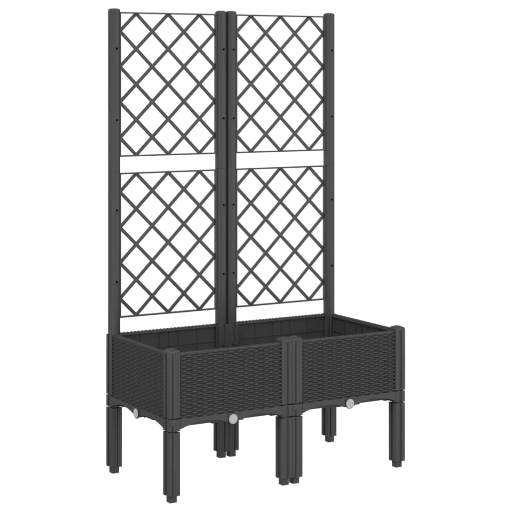 Vidaxx jardinière avec treillis 80x40x142 cm polypropylène noir