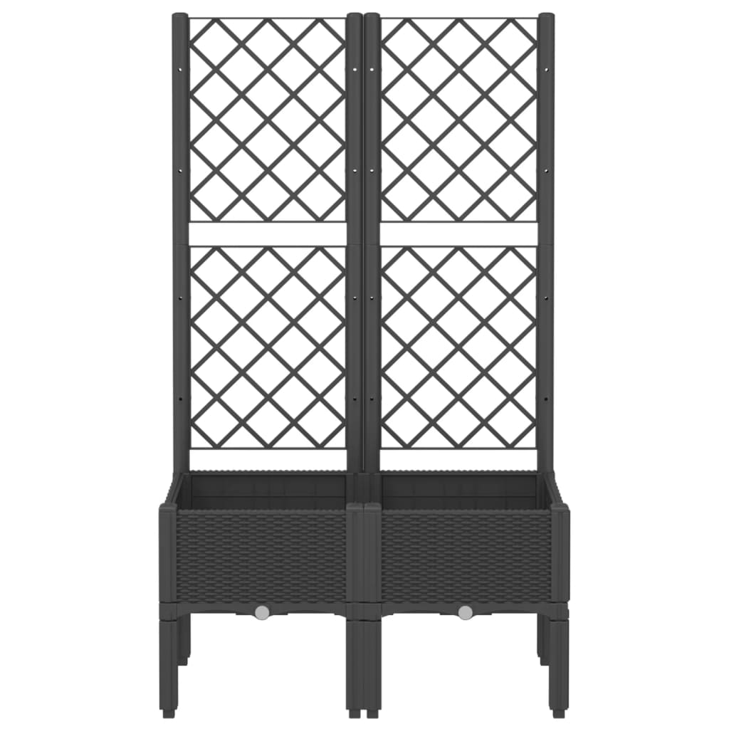 Vidaxx jardinière avec treillis 80x40x142 cm polypropylène noir
