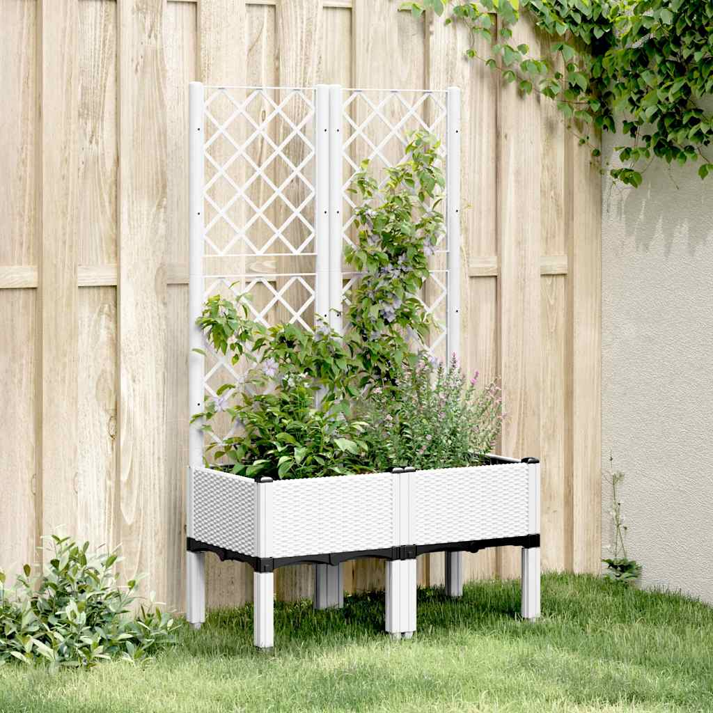Vidaxx jardinière avec treillis 80x40x142 cm polypropylène blanc