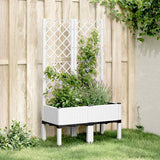 Vidaxx jardinière avec treillis 80x40x142 cm polypropylène blanc