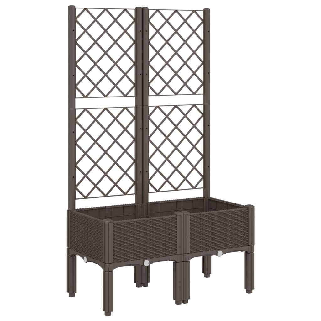 Vidaxx jardinière avec treillis 80x40x142 cm polypropylène marron