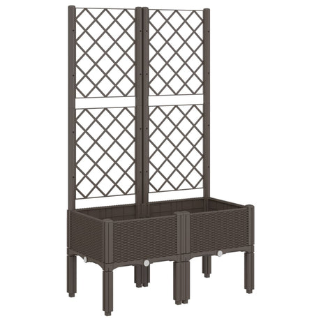 Vidaxx jardinière avec treillis 80x40x142 cm polypropylène marron