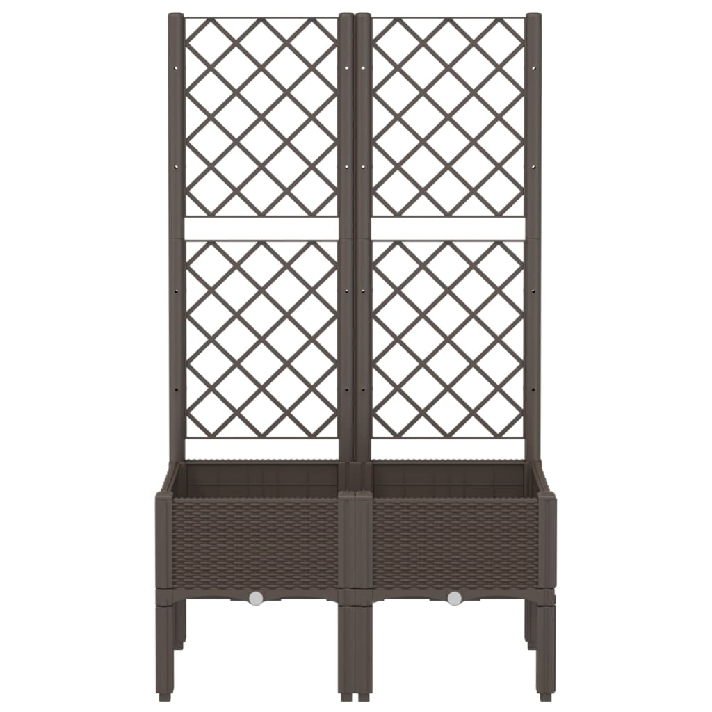 Vidaxx jardinière avec treillis 80x40x142 cm polypropylène marron