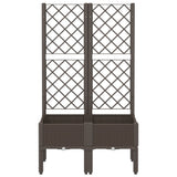 Vidaxx jardinière avec treillis 80x40x142 cm polypropylène marron