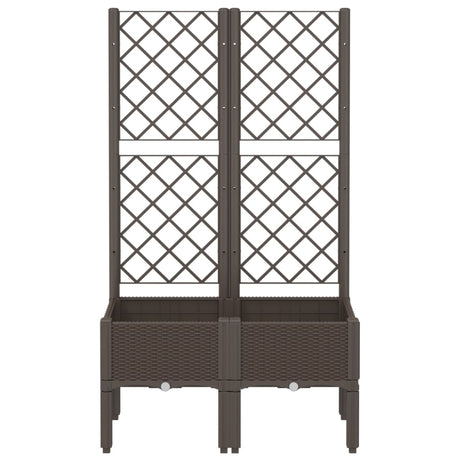 Vidaxx jardinière avec treillis 80x40x142 cm polypropylène marron