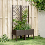 Vidaxx jardinière avec treillis 80x40x142 cm polypropylène marron