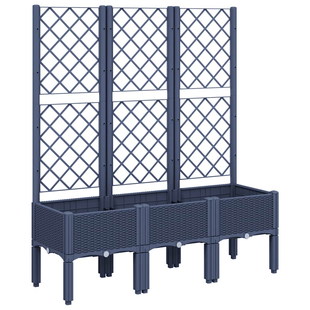 Vidaxx jardinière avec treillis 120x40x142 cm polypropylène gris