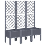 VidaXL Planter with slat work 120x40x142 cm Polypropene gray