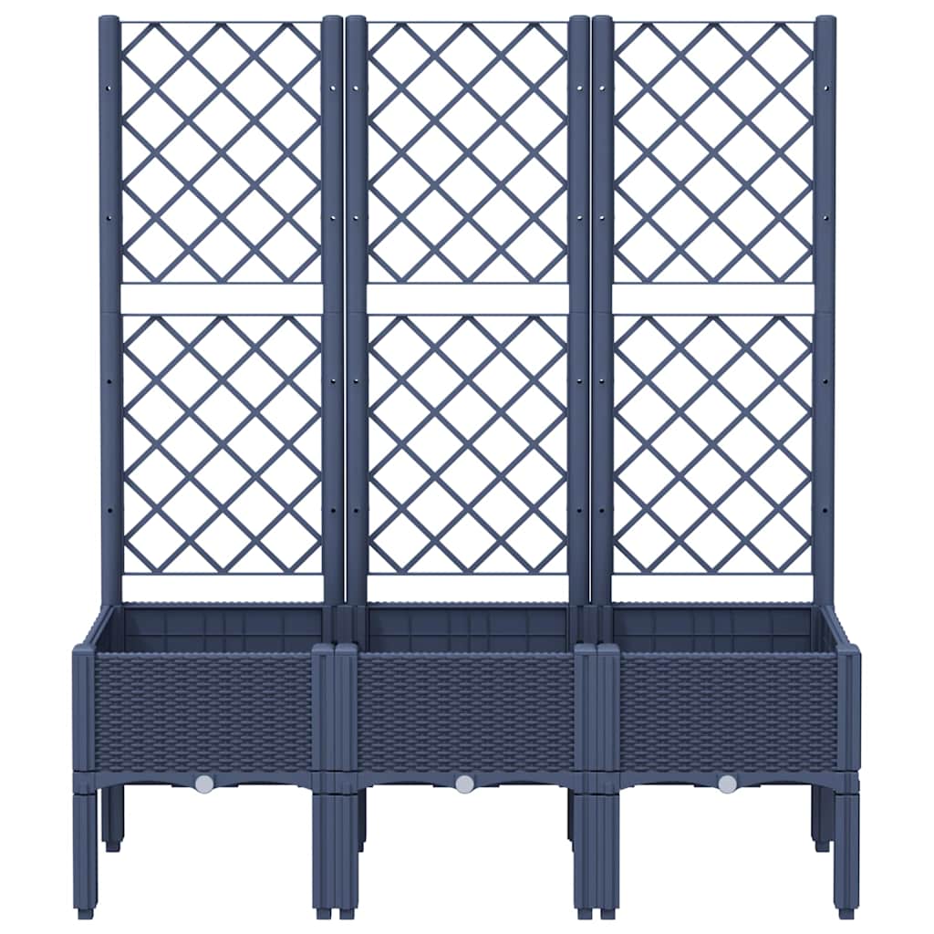 Vidaxx jardinière avec treillis 120x40x142 cm polypropylène gris