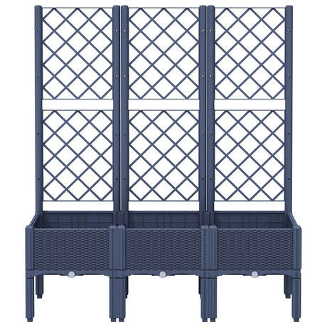 Vidaxx jardinière avec treillis 120x40x142 cm polypropylène gris