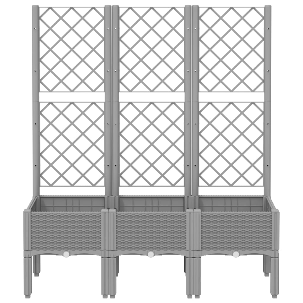 Vidaxx jardinière avec treillis 120x40x142 cm polypropylène gris clair