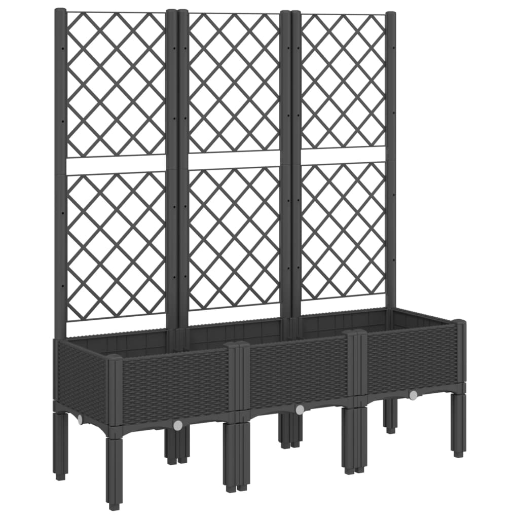 Vidaxx jardinière avec treillis 120x40x142 cm polypropylène noir