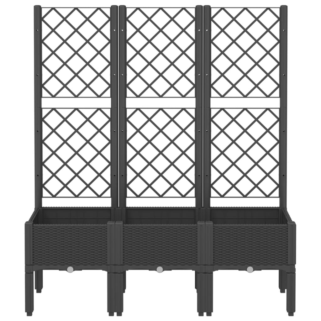 Vidaxx jardinière avec treillis 120x40x142 cm polypropylène noir