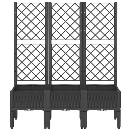 Vidaxx jardinière avec treillis 120x40x142 cm polypropylène noir