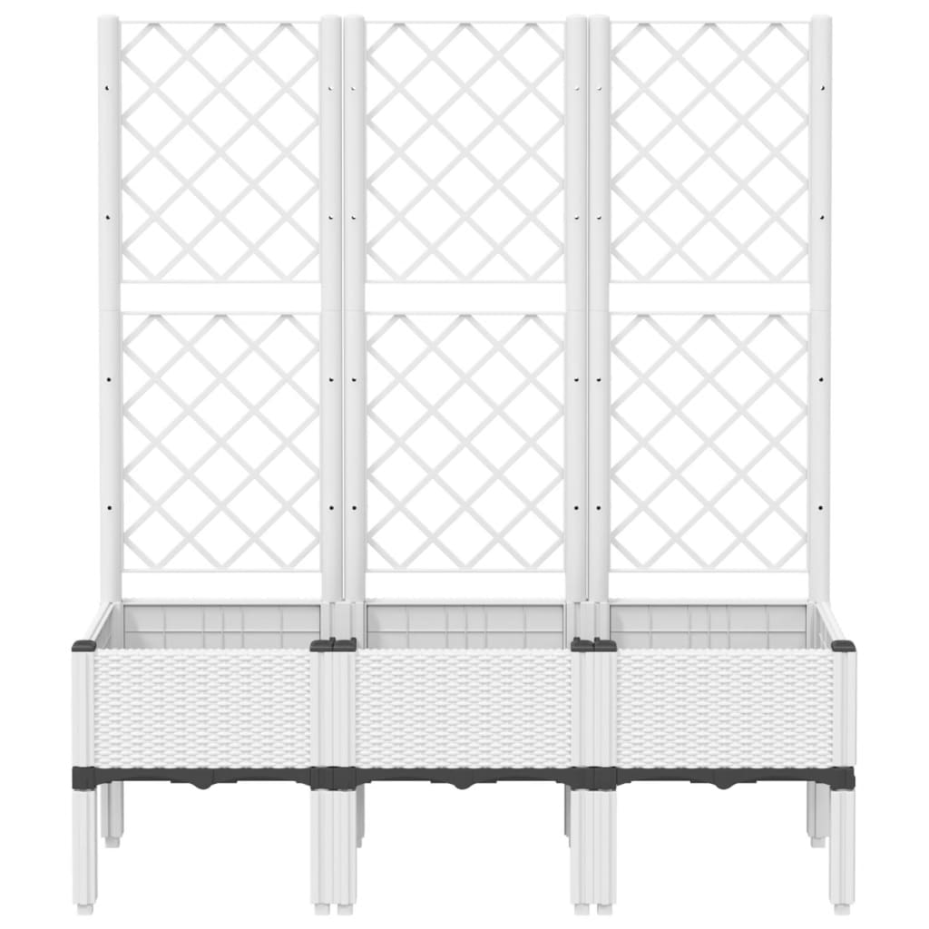 Vidaxl Plannet avec latwerk 120x40x142 cm en polypropène blanc