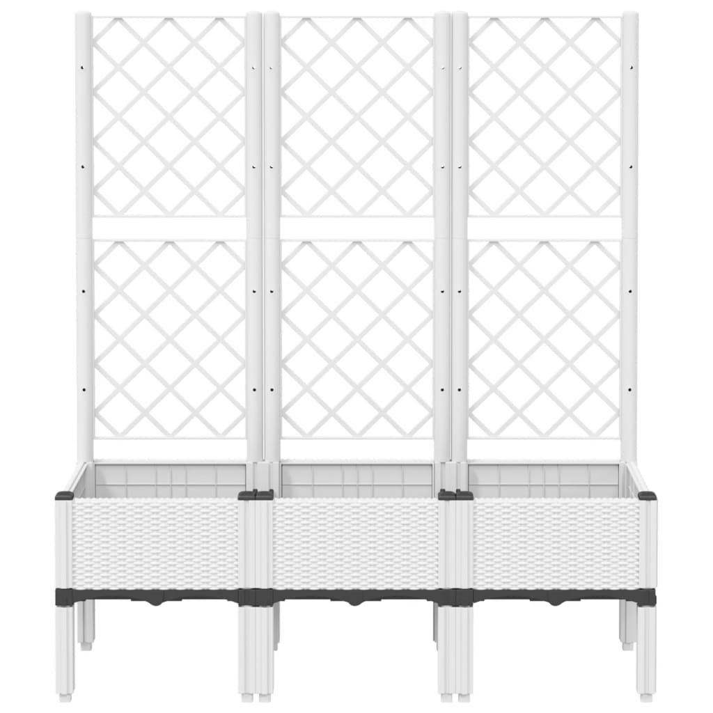 Vidaxx jardinière avec treillis 120x40x142 cm polypropylène blanc