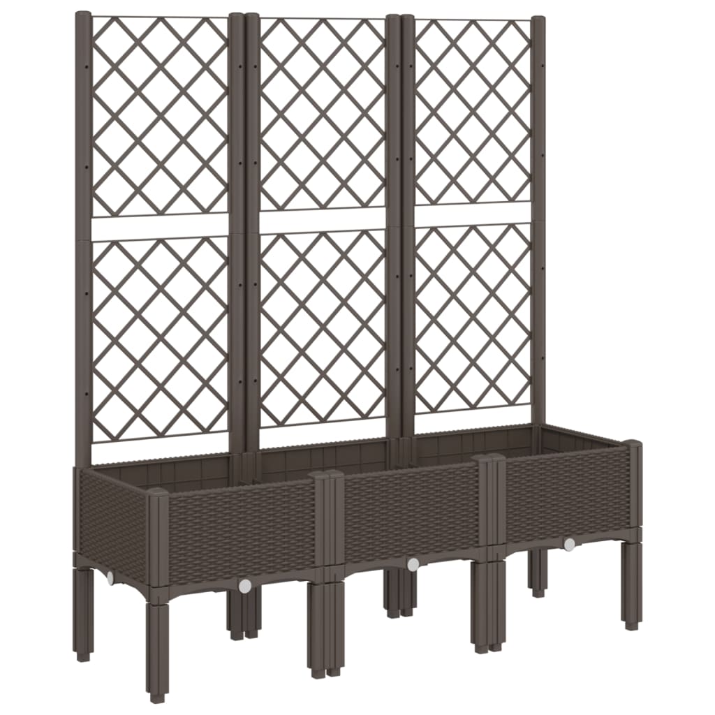 Vidaxx jardinière avec treillis 120x40x142 cm polypropylène marron