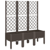 Vidaxx jardinière avec treillis 120x40x142 cm polypropylène marron