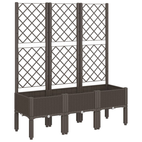 Vidaxx jardinière avec treillis 120x40x142 cm polypropylène marron