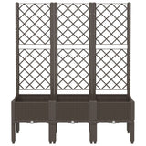 Vidaxx jardinière avec treillis 120x40x142 cm polypropylène marron