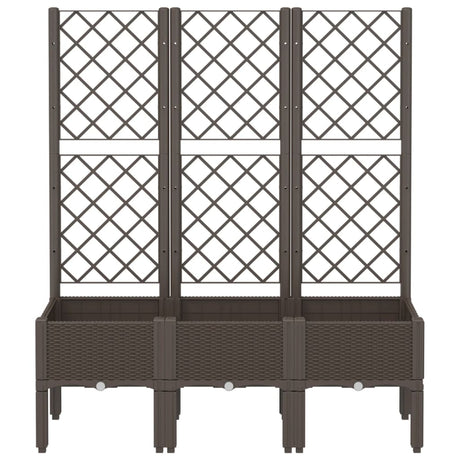 Vidaxx jardinière avec treillis 120x40x142 cm polypropylène marron
