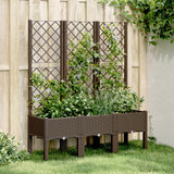 Vidaxx jardinière avec treillis 120x40x142 cm polypropylène marron
