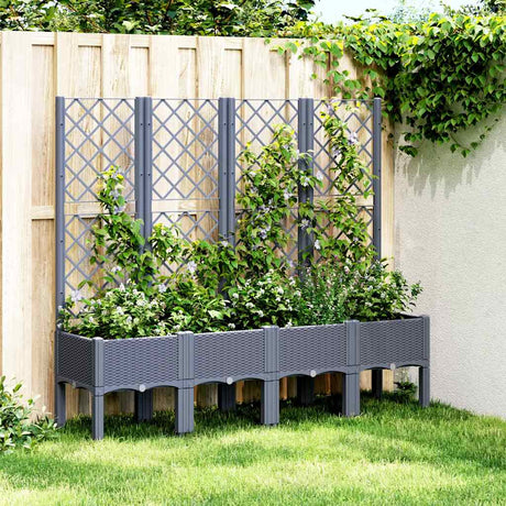 Vidaxx jardinière avec treillis 160x40x142 cm polypropylène gris