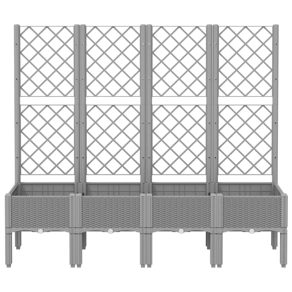 Vidaxx jardinière avec treillis 160x40x142 cm polypropylène gris clair