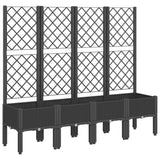 Vidaxx jardinière avec treillis 160x40x142 cm polypropylène noir